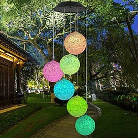 Mua ĐÈN LED Năng Lượng Mặt Trời đèn chuông gió bóng tròn xoắn ốc đổi màu
