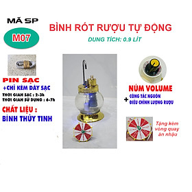 Mua bình rót ruou điện tử thủy tinh  cao cấp 0.9lit