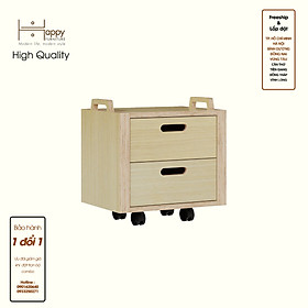 HAPPY FURNITURE , Gỗ tự nhiên , Thùng lưu trữ 2 ngăn kéo gỗ Plywood - GAMOR , TLT_032 , 40cm x 30cm x 44cm DxRxC