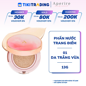 Cushion Chống Nắng Che Phủ Hoàn Hảo Aperire Day Dream Cover Cushion SPF50+/PA++++ 13g màu 01 ROSE PETAL