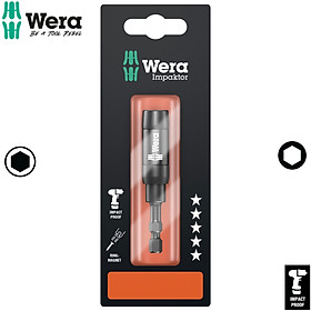 Đầu chuyển 1/4" dài 75mm,  897/4 IMP R SB Impaktor holder with retaining ring and ring magnet Wera 05073990001