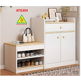 Mua Tủ đựng giày bằng gỗ có ghế ngồi ATG304 - Nội thất lắp ráp Viễn Đông Adv