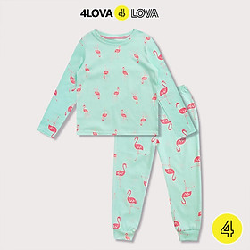 Bộ quần áo thun dài tay thu đông 4LOVA chất cotton mềm mại hoạ tiết hoạt