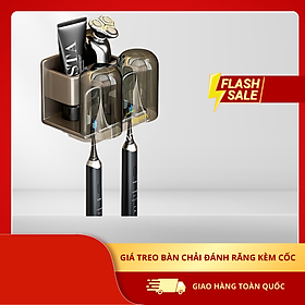 Giá Treo Bàn Chải Đánh Răng Kèm Cốc - Kệ Bàn Chải Đa Năng Chất Liệu Nhôm Cao Cấp Chống Han Gỉ