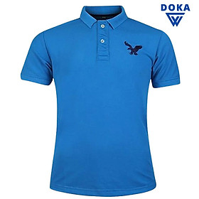 Áo Thun Nam Cổ Bẻ Doka Thêu Logo Co Giãn 4 Chiều Cao Cấp, Trẻ Trung Năng Động thương hiệu Doka ( Xanh Dương )