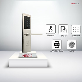 Khóa cửa thông minh vân tay, mở qua APP cao cấp bằng thép không gỉ neolock - Neo4