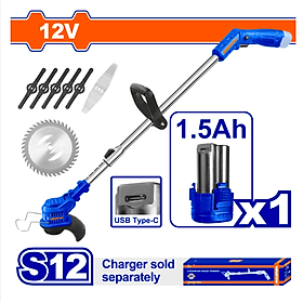 Mua MÁY CẮT CỎ DÙNG PIN 12V cWADFOW (KÈM 1 PIN 12V 1.5AH LOẠI C  KHÔNG KÈM DÂY & ĐẦU SẠC) - HÀNG CHÍNH HÃNG