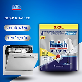 Viên rửa chén bát FINISH Quantum túi 54 viên - Hương Chanh