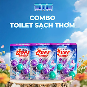Combo Toilet Sạch Thơm 3 Viên Treo Bồn Cầu Evershine Hương Lavender (Tẩy Ố & Thơm Ngát)