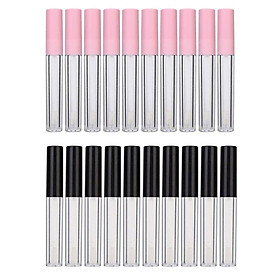 20 Pack 10ml Empty Lip Gloss Tubes Containers Bottles Mini Refillable Lip Balm Tubes with Wand for Lip Samples Travel