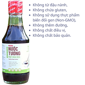 Nước tương mật hoa dừa Sokfarm - Lượng muối cực thấp, không từ đậu nành, không chất bảo quản. không chất điều vị, dùng được cho bé ăn dặm