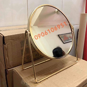 Mua Gương trang điểm inox vàng 2 mặt