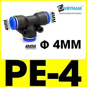 Đầu nối nhanh chia 3 PE chữ T PE4 PE6 PE8 PE10 PE12 PE16