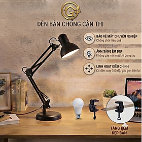 Đèn Để Bàn, Đèn Học Chống Cận Xoay 360 - Kèm Kẹp Bàn chống xê dịch và bóng đèn