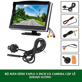 Camera Cặp Lề Khoan Gương Và Màn Hình Taplo 5 Inch