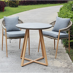 Ghế dây dù ngoài trời chân kim loại giả gỗ Furnist Neva