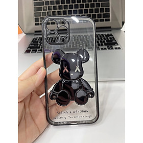 Case Ốp Lưng Dành Cho Iphone 12 Pro Max - Trong Suốt Gấu Nỗi Mạ Màu Sáng Bóng