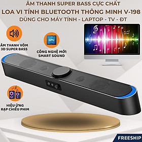 Loa Bluetooth SADA V-198 SUPER BASS 2024 Âm Thanh Vòm 3D Phiên Bản Đặc Biệt Dùng Cho Máy Tính Vi Tính Laptop PC Tivi-Hàng Chính Hãng