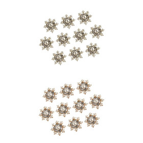 20 Pieces Crystal Pearl Snowflake Embellishments Buttons for Scrapbooking Crafts