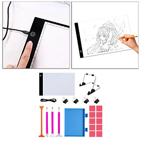 USB Diamond Painting Light Pad Kit with Metal Stand, Dimmable Tracing Light Board Fasten Clips for Easy Weeding, 5D Diamonds Drawing Tools Accessories