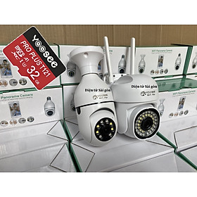Mua  COMBO 2 CAMERA KÈM THẺ NHỚ - LOGO XÁM  Camera Wifi Bóng Đèn Yoosee 8 LED Và Camera Wifi Yoosee Ngoài Trời Mini 36 LED - Xoay 360 Độ Đàm Thoại 2 Chiều - Báo Động Bật Đèn Hú Còi - Bật Đèn Led Sáng Trắng Ban Đêm Có Màu - Hàng Nhập Khẩu