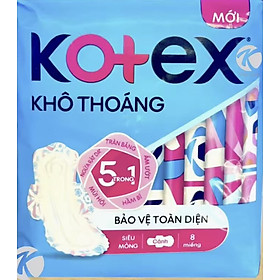 Combo 8 Gói Băng Vệ Sinh Kotex Khô Thoáng Siêu Mỏng Cánh 23cm - Mỗi Gói 8 Miếng- [Shop Còn Có Gói 20 Miếng] -HSD luôn mới