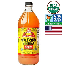 [Mua 1 Được 3] Giấm táo hữu cơ BRAGG 473ml Hàng Mỹ Chính Hãng - Dấm táo Giảm Cân Ăn Kiêng Eatclean