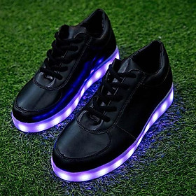 Mua GIÀY PHÁT SÁNG MÀU ĐEN/MÀU TRẮNG ĐÈN LED 7 MÀU 8 CHẾ ĐỘ THỜI TRANG CÁ TÍNH