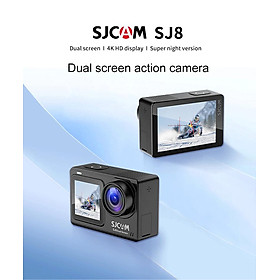 SJCAM SJ8 Touch Camera màn hình kép 4K/30fps H.265 12mp 2.4g WiFi 30m Trường hợp chống nước hành động thể thao màu máy quay phim: màu đen
