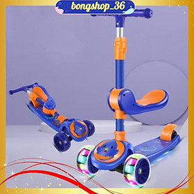 Xe Scooter, Chòi Chân, Xe Trượt Cho Bé Bánh Có Đèn Có Nhạc 3 in 1 Chịu Lực