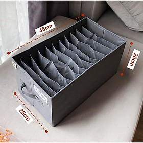 Hộp vải đựng quần áo chia 11 -12 ngăn đựng đồ đa năng - Chính Hãng miDoctor