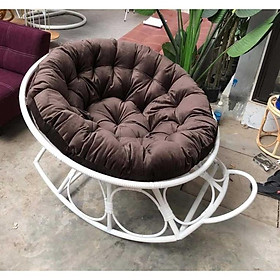 Mua Ghế lười bập bênh nệm tròn thư giãn  đọc sách Papasan khung sắt mây nhựa