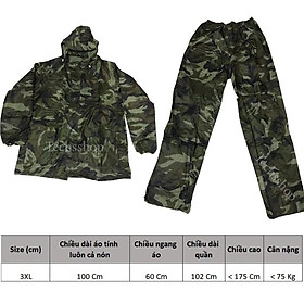 Mua Áo Mưa Bộ Lính Vải Dù Có Nón Cao Cấp Size 2XL 3XL Dành Cho Nam Đi Xe Máy - Bộ Quấn Áo Mưa Đi Phượt