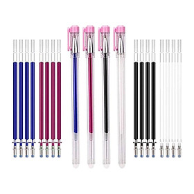 4 Colors Heat Erasable Pens Fabric Marking Pens with 20 Refills for Dressmaking
