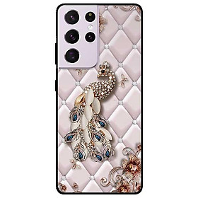Ốp lưng dành cho Samsung Galaxy S21 - S21 Plus - S21 Ultra - mẫu Chim Công Nền Da