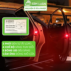 Đèn led cảnh báo mở cửa ô tô chống va chạm, gắn cửa xe TÂM LUÂN Chổi lau tẩm dầu - Hàng chính hãng - 2 đèn đỏ (5 led/đèn)