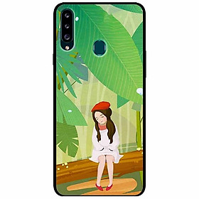 Ốp lưng dành cho Samsung A20s mẫu Cô Gái Mũ Tiêu Đỏ