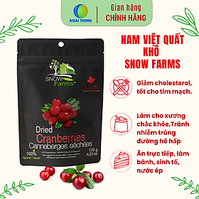 Trái Nam Việt Quất khô Tự Nhiên Snow Farms Dried Cranberries With Raspberry Nhập Khẩu Canada - 120g