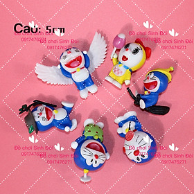 Mô hình 6 con mèo máy xanh - combo 6 con - mô hình trưng bày và trang trí bánh sinh Nhật 