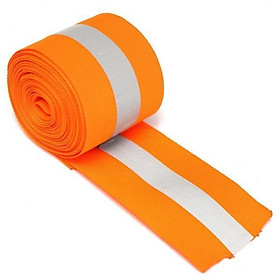 20x3 Meters Silver Reflective Tape Safty Strip Sew-on Lime Synth Fabric Orange