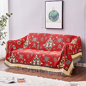 Khăn phủ Sofa, Thảm thổ cẩm vintage trang trí, Thảm phòng khách kích thước 1m8x2m3