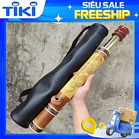 Mua Điếu Cày mây Mini Du Lịch Chống Đổ Nước 45keos 65cm Tặng Túi Da kèm phụ kiện