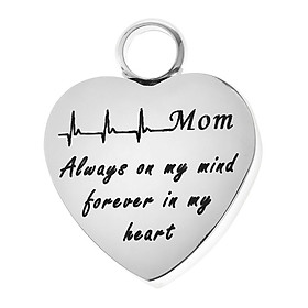 Stainless Steel Heartbeat ECG Cremation Urn Memorial Pendant Dad