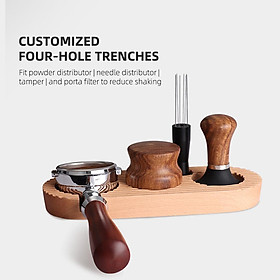 Mua Tặng Kèm Cây Vệ Sinh - Giá Đỡ Tamper 51/53/58mm Pha Cà Phê Bằng Gỗ Chống Trượt Tiện Dụng Cho Quán Bar / Quán Cà Phê thương hiệu KaRí