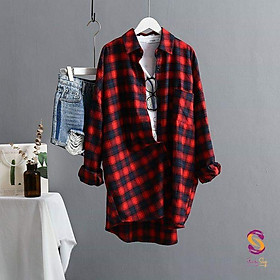 Áo sơ mi FLANNEL kẻ caro Unisex phong cách streetswear, Kẻ Caro Nam Nữ Form rộng Phong Cách, Áo Sơ Mi Khoác Ngoài Cao Cấp Siêu Đẹp, Áo khoác sowmi unisex form rộng CARO nam nữ phong cách ulzzang