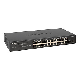 Thiết Bị Chuyển Mạch Gắn Rack 24 Cổng 10/100/1000M và 2 cổng quang SFP 1000M Gigabit Ethernet S350 Smart Managed Pro Switch Netgear GS324T - Hàng Chính Hãng