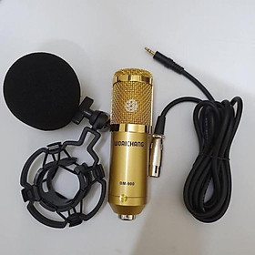 Mua Bộ mic thu âm livestream online BM900-Card K300 kèm dây kết nối bh 6 tháng