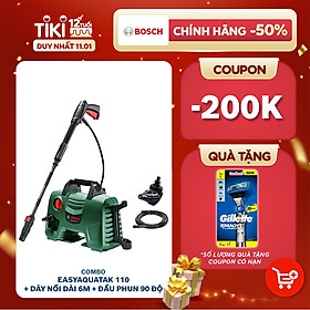 Combo Máy Phun Xịt Rửa Áp Lực Cao Bosch Easyaquatak 110 + Dây Nối Dài 6m Và Đầu Phun 90 Độ