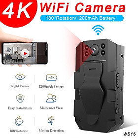 WD16 MINI WiFi Camera HD không dây IP Micro Cam Monitor Monitor Tiny Video Recorder Báo động chuyển động IR Night Vision Bundle: Standard-No TF Thẻ