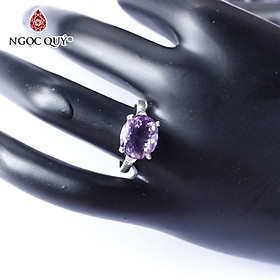 Nhẫn bạc nữ đá thạch anh tím mệnh hỏa. thổ - Ngọc Quý Gemstones